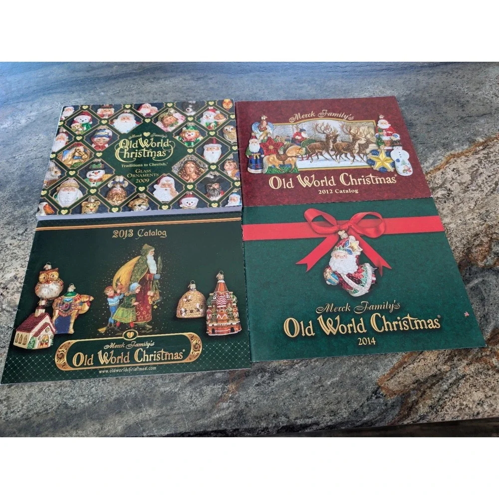 Old World Christmas Catalogs Books 2009 2012 2013 2014 Merck Glass Ornament USED